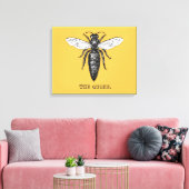 Queen Bee Bug Insect Antiek Illustratie Canvas Afdruk (Insitu (Woonkamer))