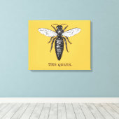 Queen Bee Bug Insect Antiek Illustratie Canvas Afdruk (Insitu (Houten vloer))