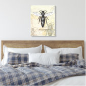 Queen Bee Bug Insect Antiek Illustratie Canvas Afdruk (Insitu (Slaapkamer))