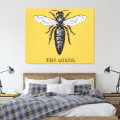 Queen Bee Bug Insect Antiek Illustratie Canvas Afdruk (Insitu (Slaapkamer))