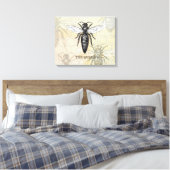 Queen Bee Bug Insect Antiek Illustratie Canvas Afdruk (Insitu (Slaapkamer))