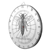Queen Bee Bug Insect Antiek Illustratie Dartbord (Voorkant Rechts)