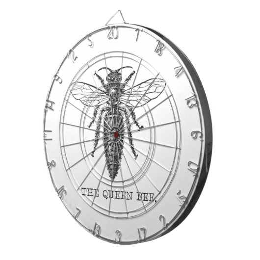 Queen Bee Bug Insect Antiek Illustratie Dartbord (Voorkant Rechts)