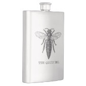 Queen Bee Bug Insect Antiek Illustratie Heupfles (Rechts)