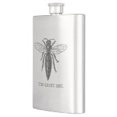 Queen Bee Bug Insect Antiek Illustratie Heupfles (Links)
