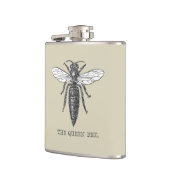 Queen Bee Bug Insect Antiek Illustratie Heupfles (Links)