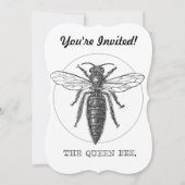 Queen Bee Bug Insect Antiek Illustratie Kaart (Voorkant)