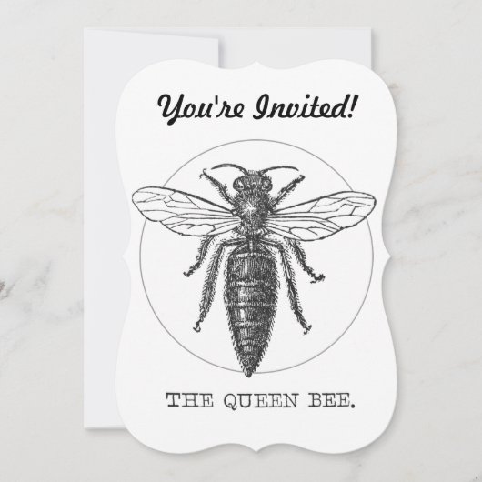 Queen Bee Bug Insect Antiek Illustratie Kaart (Voorkant)