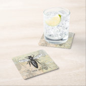 Queen Bee Bug Insect Antiek Illustratie Kartonnen Onderzetters (Insitu)