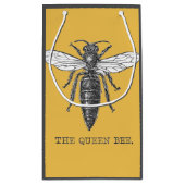 Queen Bee Bug Insect Antiek Illustratie Klein Cadeauzakje (Achterkant)