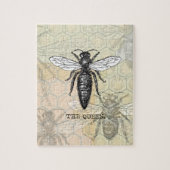 Queen Bee Bug Insect Antiek Illustratie Legpuzzel (Verticaal)