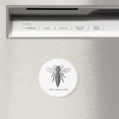 Queen Bee Bug Insect Antiek Illustratie Magneet (Insitu (Vaatwasser))
