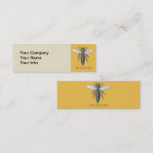 Queen Bee Bug Insect Antiek Illustratie Mini Visitekaartje (Voorkant / Achterkant)