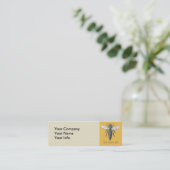 Queen Bee Bug Insect Antiek Illustratie Mini Visitekaartje (Staand voorkant)