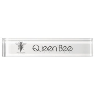 Queen Bee Bug Insect Antiek Illustratie Naambordje