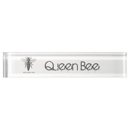 Queen Bee Bug Insect Antiek Illustratie Naambordje (Voorkant)