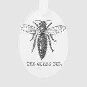 Queen Bee Bug Insect Antiek Illustratie Ornament (achterkant)