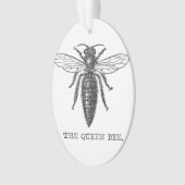 Queen Bee Bug Insect Antiek Illustratie Ornament (voorkant)