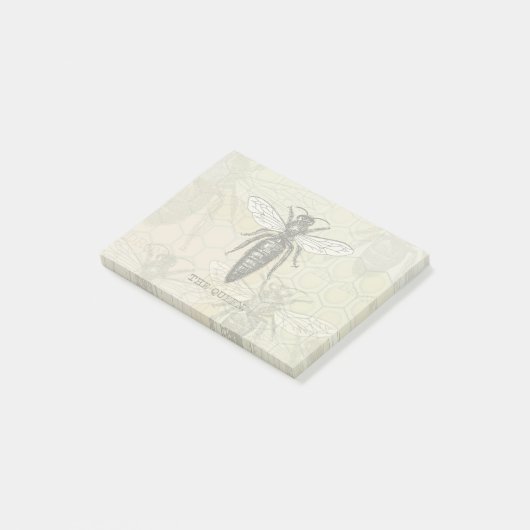 Queen Bee Bug Insect Antiek Illustratie Post-it® Notes (Schuin)