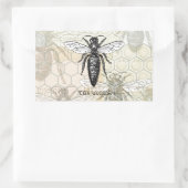 Queen Bee Bug Insect Antiek Illustratie Rechthoekige Sticker (Tas)
