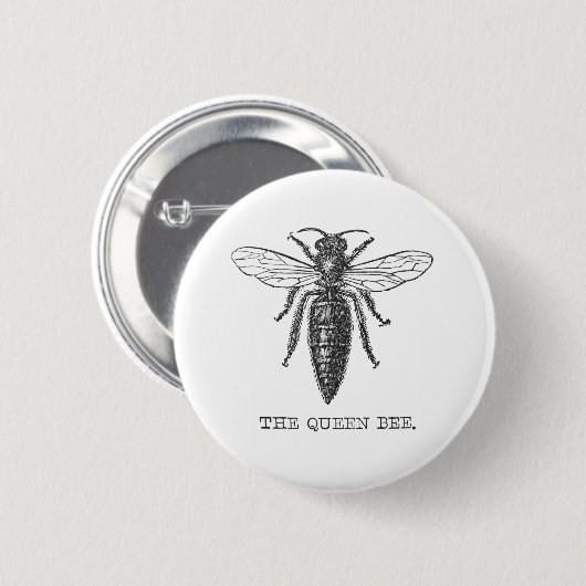 Queen Bee Bug Insect Antiek Illustratie Ronde Button 5,7 Cm (Voorkant /achterkant)