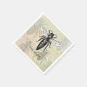 Queen Bee Bug Insect Antiek Illustratie Servet (Hoek)