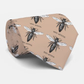 Queen Bee Bug Insect Antiek Illustratie Stropdas (Opgerold)