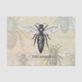 Queen Bee Bug Insect Antiek Illustratie Tissuepapier (Voorkant)