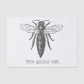 Queen Bee Bug Insect Antiek Illustratie Tissuepapier (Voorkant)