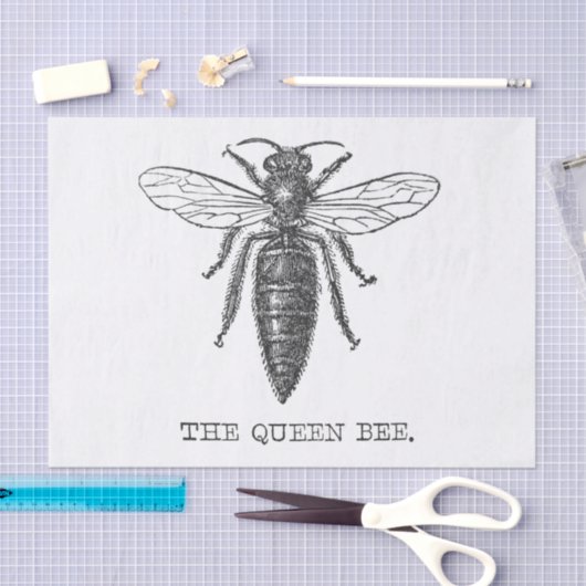 Queen Bee Bug Insect Antiek Illustratie Tissuepapier (Craft)