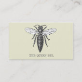 Queen Bee Bug Insect Antiek Illustratie Visitekaartje (Achterkant)