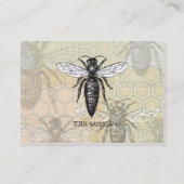 Queen Bee Bug Insect Antiek Illustratie Visitekaartje (Achterkant)