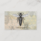 Queen Bee Bug Insect Antiek Illustratie Visitekaartje (Achterkant)