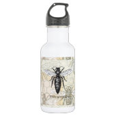 Queen Bee Bug Insect Antiek Illustratie Waterfles (Voorkant)