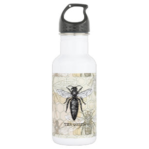 Queen Bee Bug Insect Antiek Illustratie Waterfles