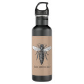 Queen Bee Bug Insect Antiek Illustratie Waterfles (Voorkant)