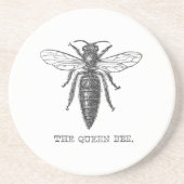 Queen Bee Bug Insect Antiek Illustratie Zandsteen Onderzetter (Voorkant)