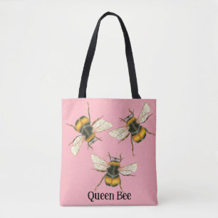 Queen Bee Bumblee illustratie Tote Bag