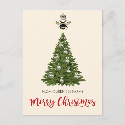 Queen Bee Crown Apiary Beekeeper Zakelijke vakanti Feestdagenkaart (Voorkant)