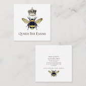 Queen Bee Crown Apiary Imker Boerderij Honing Vierkante Visitekaartje (Voorkant / Achterkant)