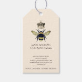 Queen Bee & Crown Boerderij Apiary Productprijs Cadeaulabel (Voorkant)