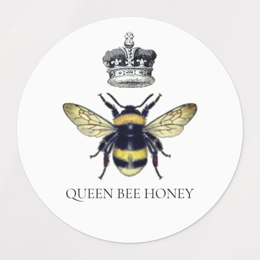 Queen Bee & Crown White Honing Labels (Design 1)