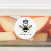 Queen Bee & Crown Witte Honing Labels (Aangebracht)