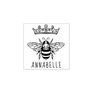 Queen Bee Crown Wood Art Stempel