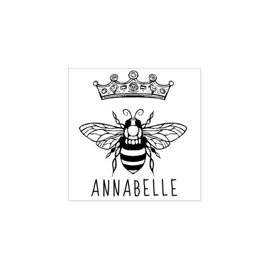 Queen Bee Crown Wood Art Stempel (Afrduk)