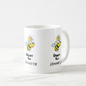 Queen Bee Dearing Een Crown Custom Koffiemok (Voorkant rechts)