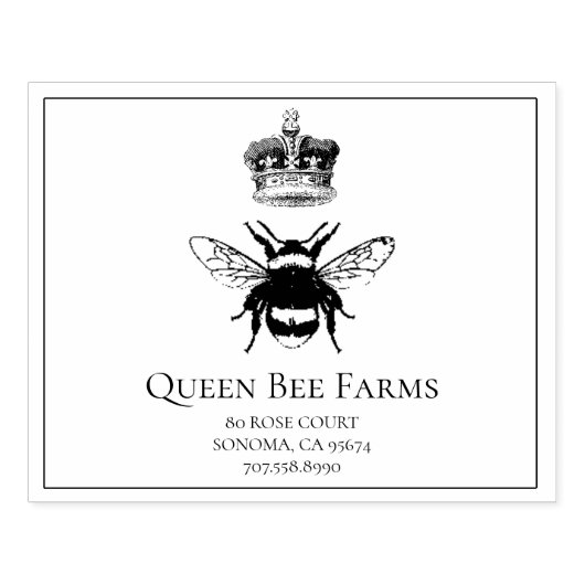 Queen Bee en Crown Apiary Boerderij of Candlemaker Rubberstempel (Afrduk)