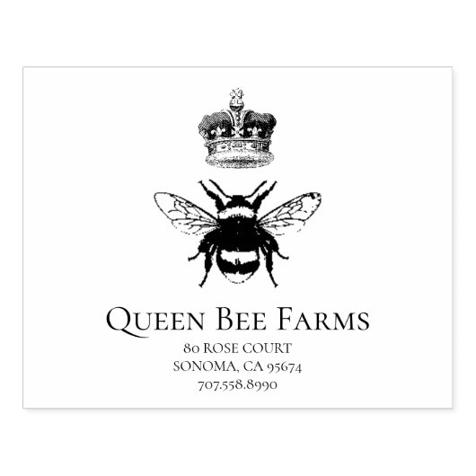 Queen Bee en Crown Apiary Boerderij of Candlemaker Rubberstempel (Afrduk)