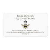 Queen Bee en Crown Boerderij of Apiary Etiket (Voorkant)