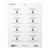 Queen Bee en Crown Boerderij of Apiary Etiket (Full Sheet)